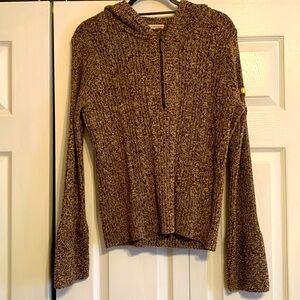 DKNY, vintage half zip sweater with hood, size large, EUC